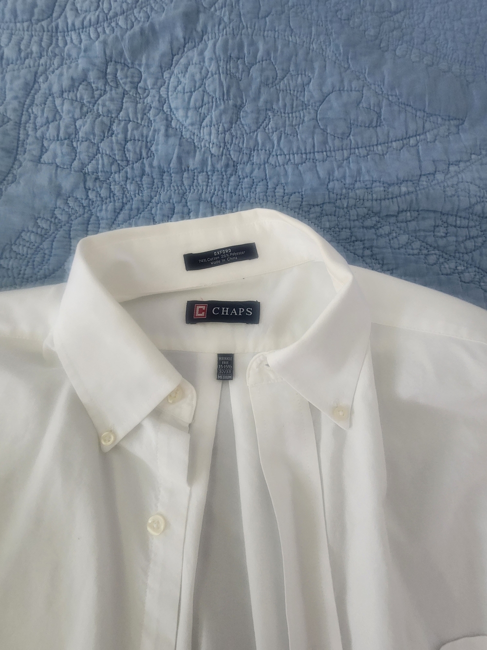 Chaps Men's White Button-Down Casual Shirt